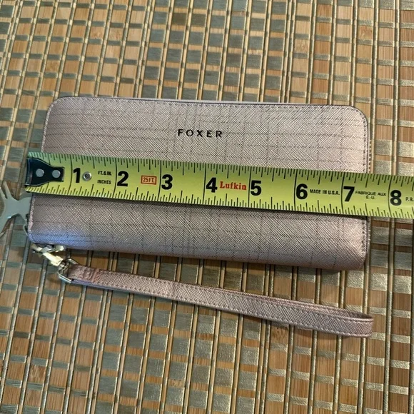 Foxer Women Leather Long Wristlet Wallet Clutch Rose Gold - Picture 13 of 14